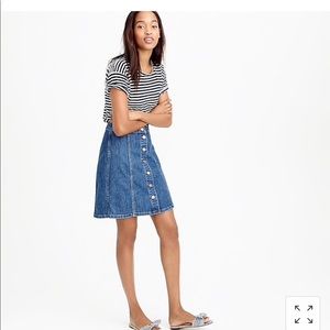 J. Crew Button-front denim mini skirt